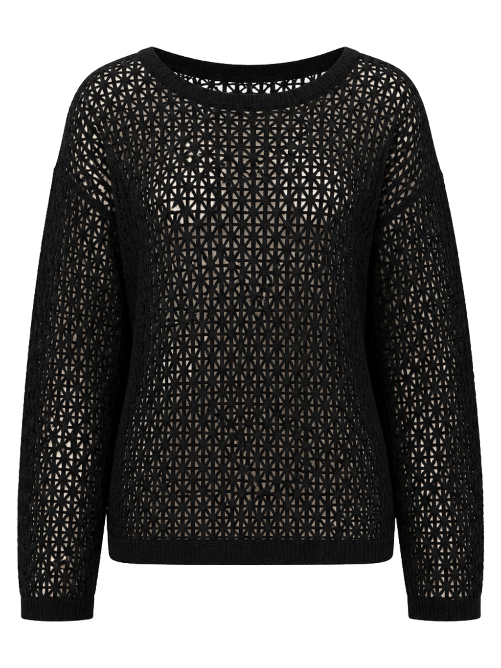 Black Open-Knit Sweater product image detail