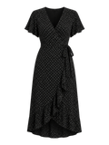 Black Polka Wrap Dress transparent product image