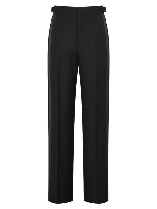 Black Satin-Stripe Tuxedo Trousers product image detail