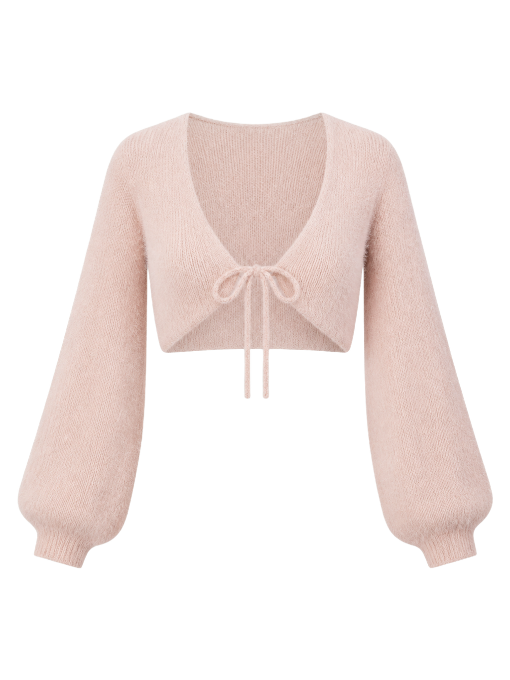 Blush Alpaca Tie-Front Shrug product image detail