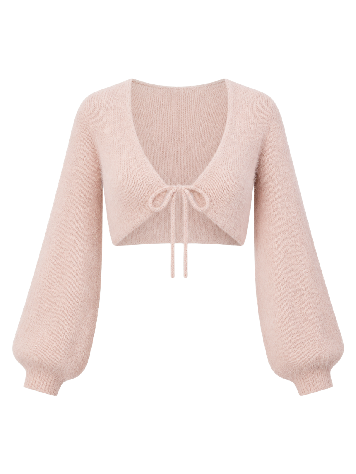 Blush Alpaca Tie-Front Shrug product image detail