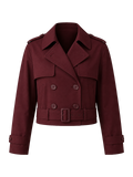 Burgundy Cropped Trench Jacket product image