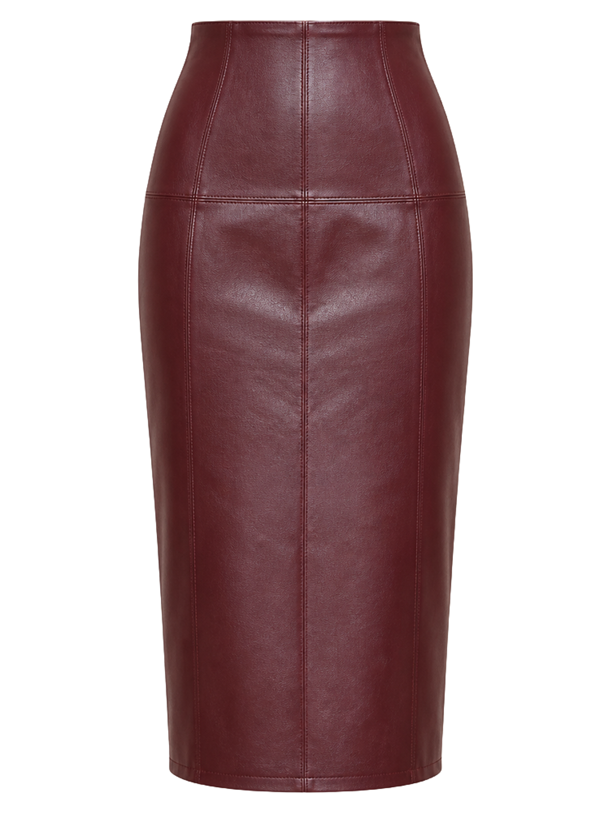 Burgundy Leather Pencil Skirt product image detail
