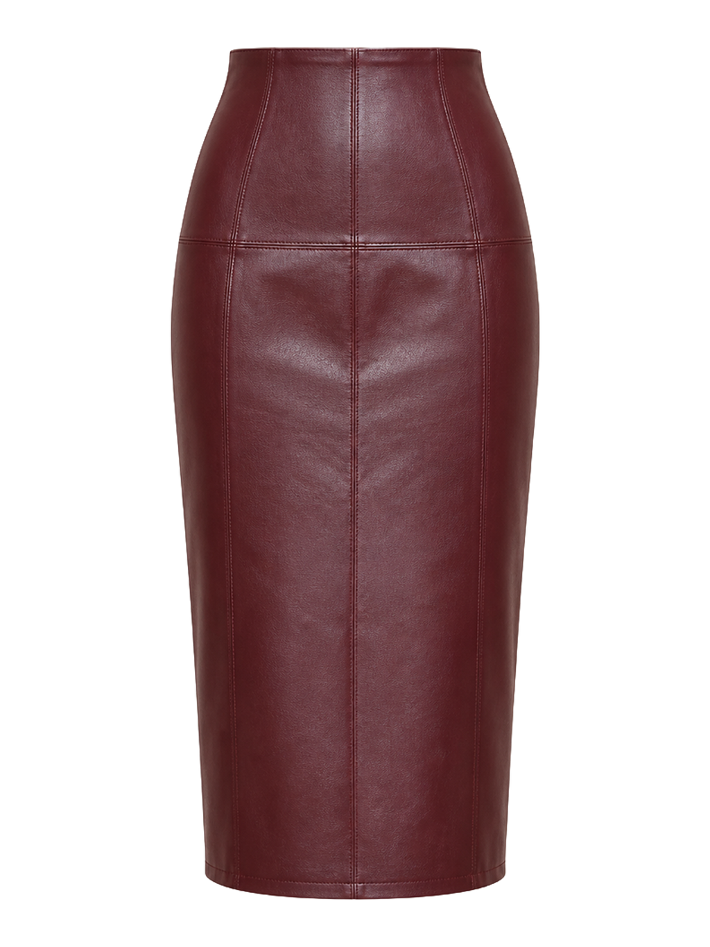 Burgundy Leather Pencil Skirt product image