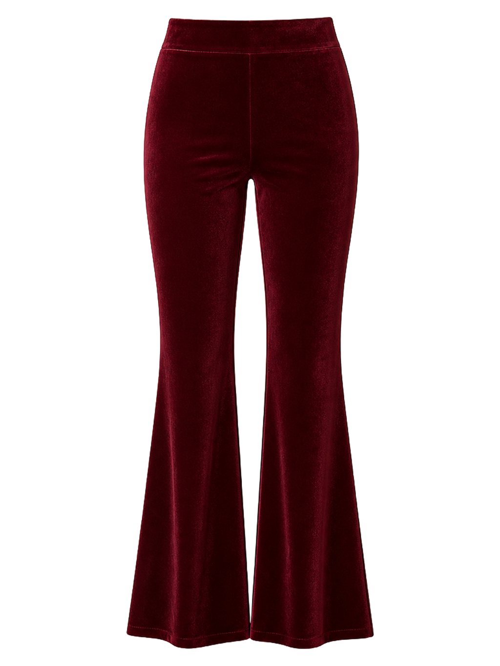 Burgundy Velvet Flare Trousers product image detail