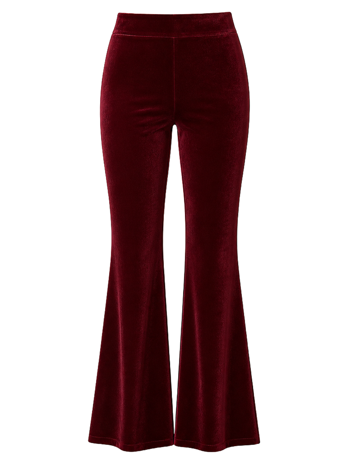 Burgundy Velvet Flare Trousers product image detail