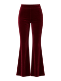Burgundy Velvet Flare Trousers product image