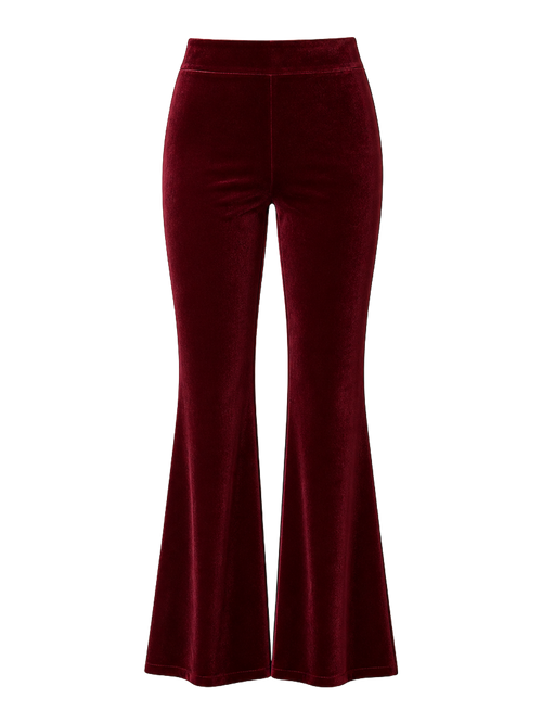Burgundy Velvet Flare Trousers product image