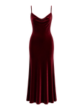 Burgundy Velvet Slip Dress product image