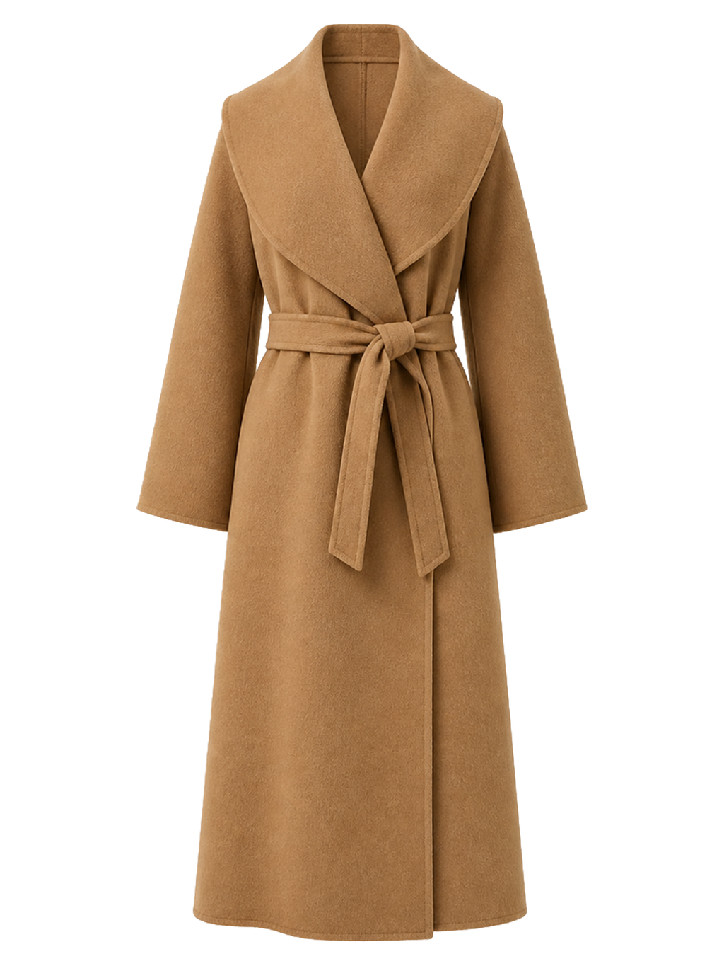Camel Wool Wrap Coat product image detail