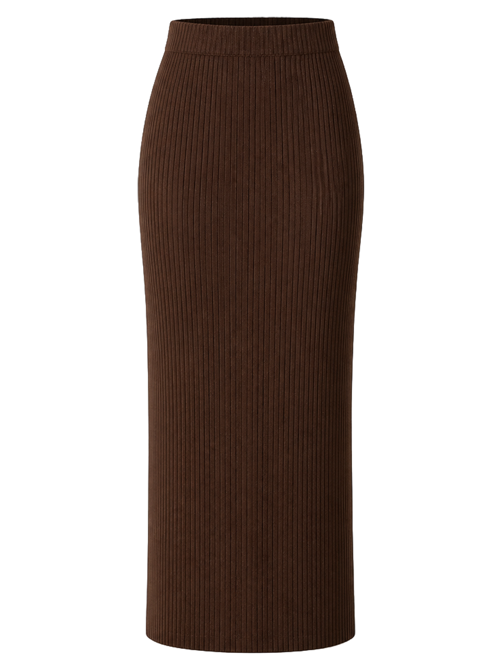 Chocolate Ribbed Column Skirt product image detail