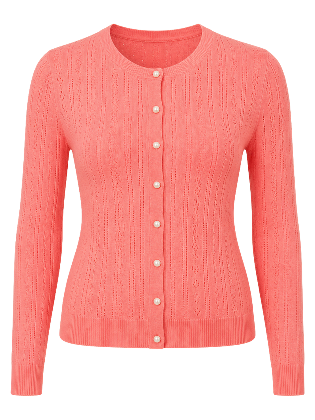 Coral Pointelle Cardigan product image detail
