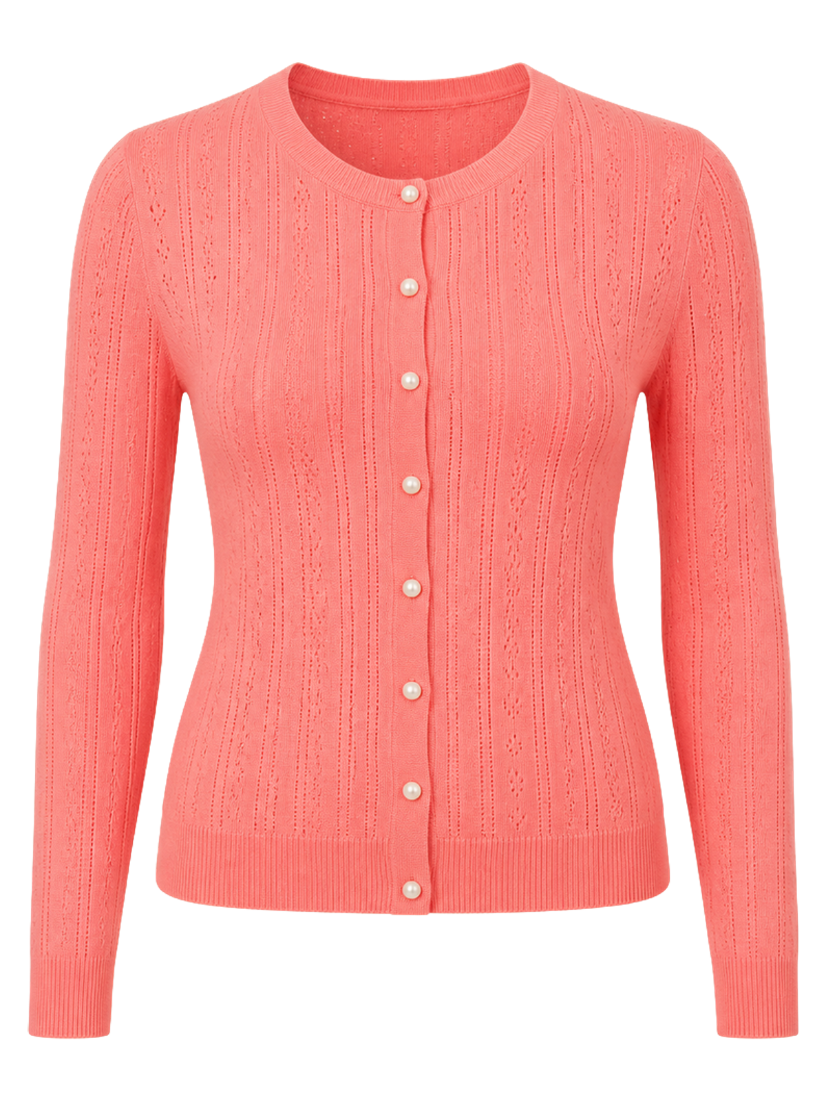Coral Pointelle Cardigan product image detail