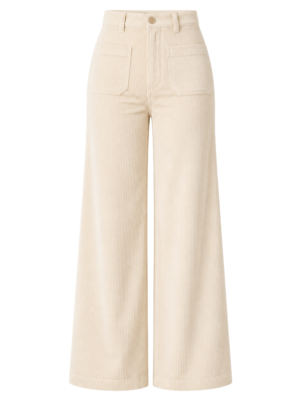 Cream Corduroy Wide-Leg Trousers product image detail
