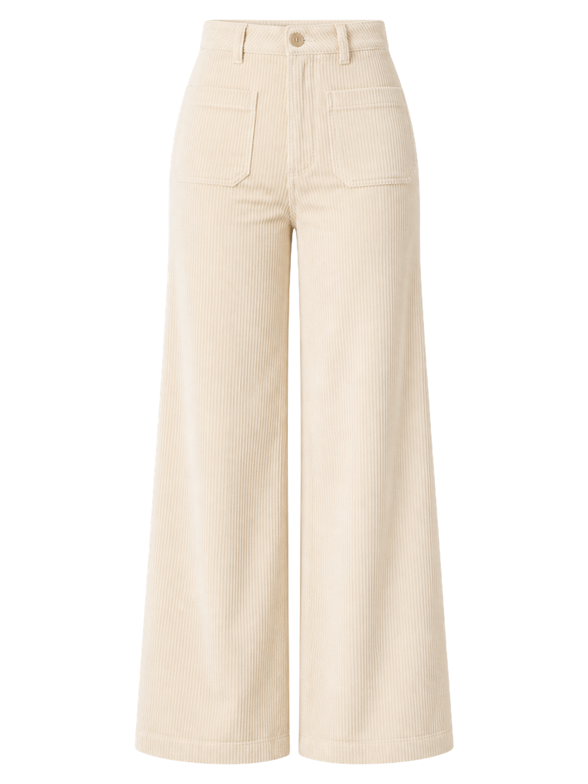 Cream Corduroy Wide-Leg Trousers product image detail