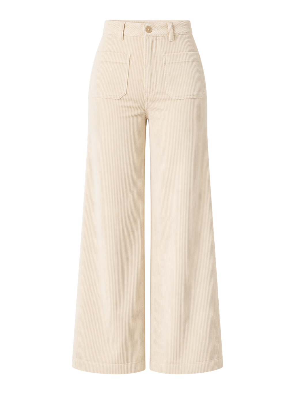 Cream Corduroy Wide-Leg Trousers product image