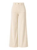 Cream Corduroy Wide-Leg Trousers product image