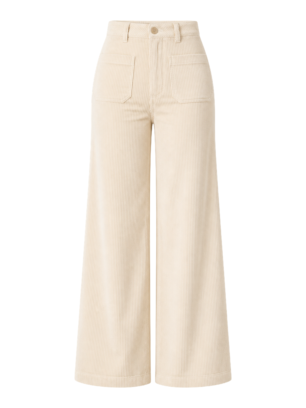 Cream Corduroy Wide-Leg Trousers product image