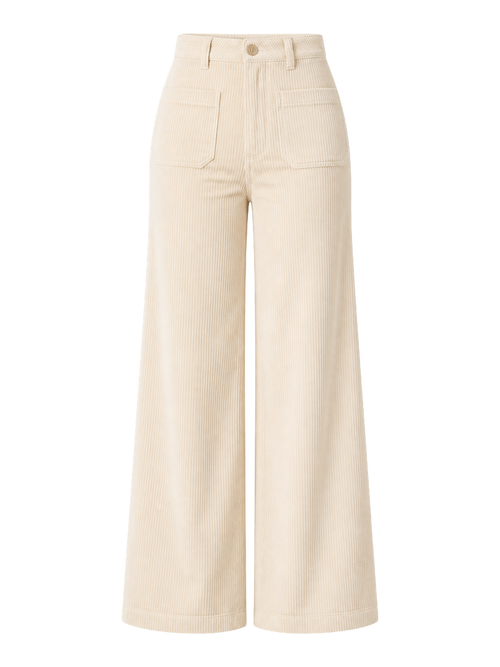 Cream Corduroy Wide-Leg Trousers product image