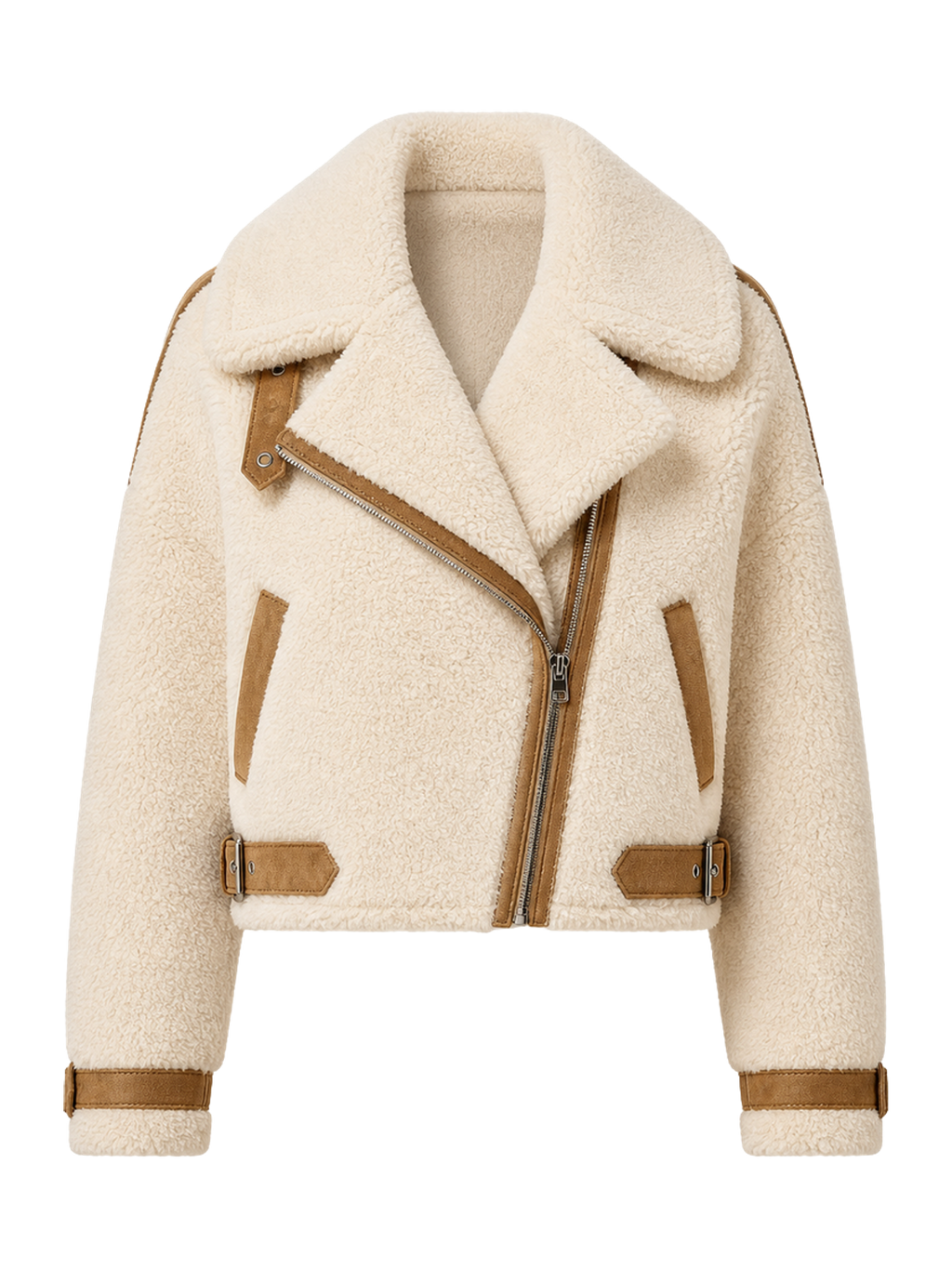 Cream Shearling Aviator Jacket product image