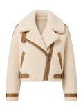 Cream Shearling Aviator Jacket product image