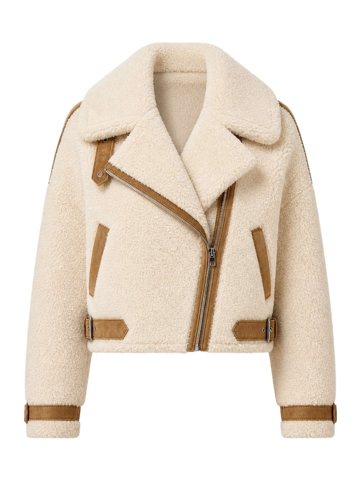 Cream Shearling Aviator Jacket product image