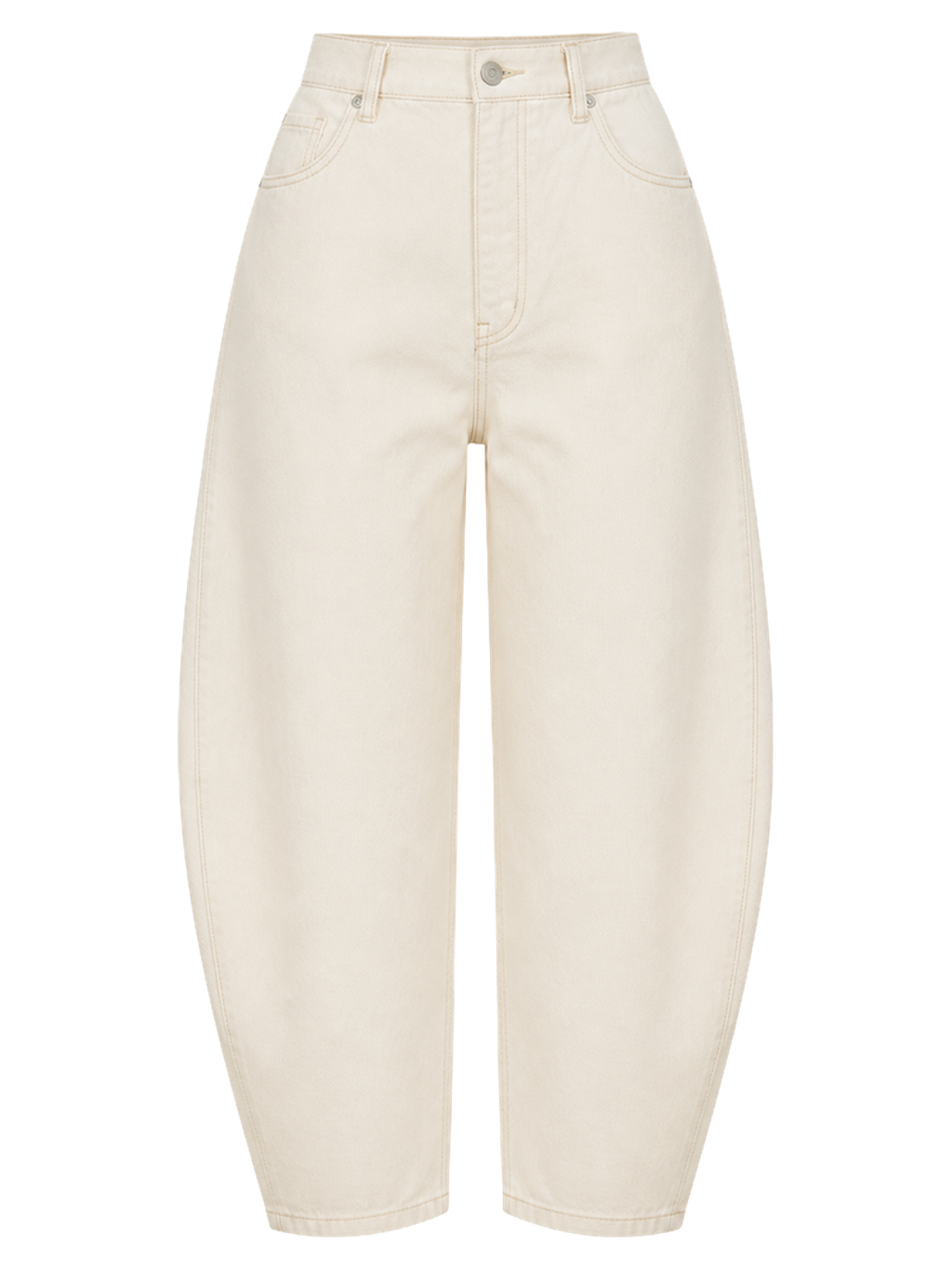 Ecru Barrel-Leg Jeans product image detail