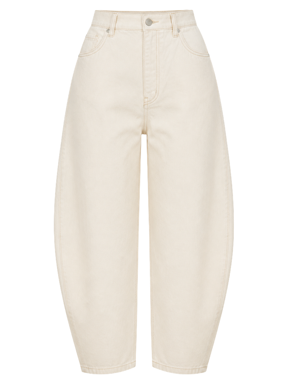 Ecru Barrel-Leg Jeans product image detail