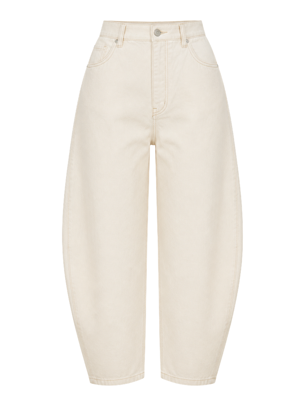 Ecru Barrel-Leg Jeans product image