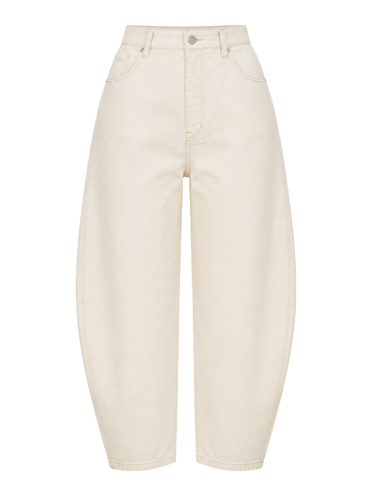 Ecru Barrel-Leg Jeans product image