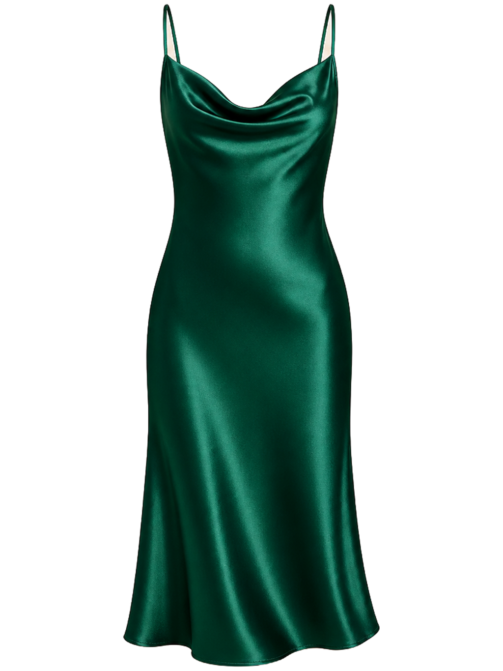 Emerald Satin Midi Dress detail product image