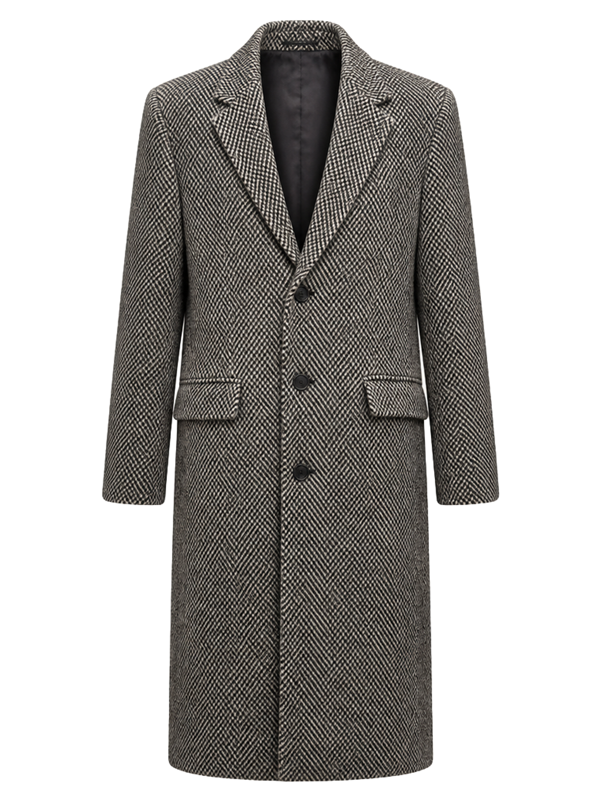 Herringbone Tailored Wool Coat product image detail