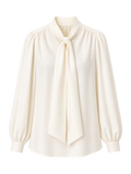 Ivory Bow-Neck Blouse product image