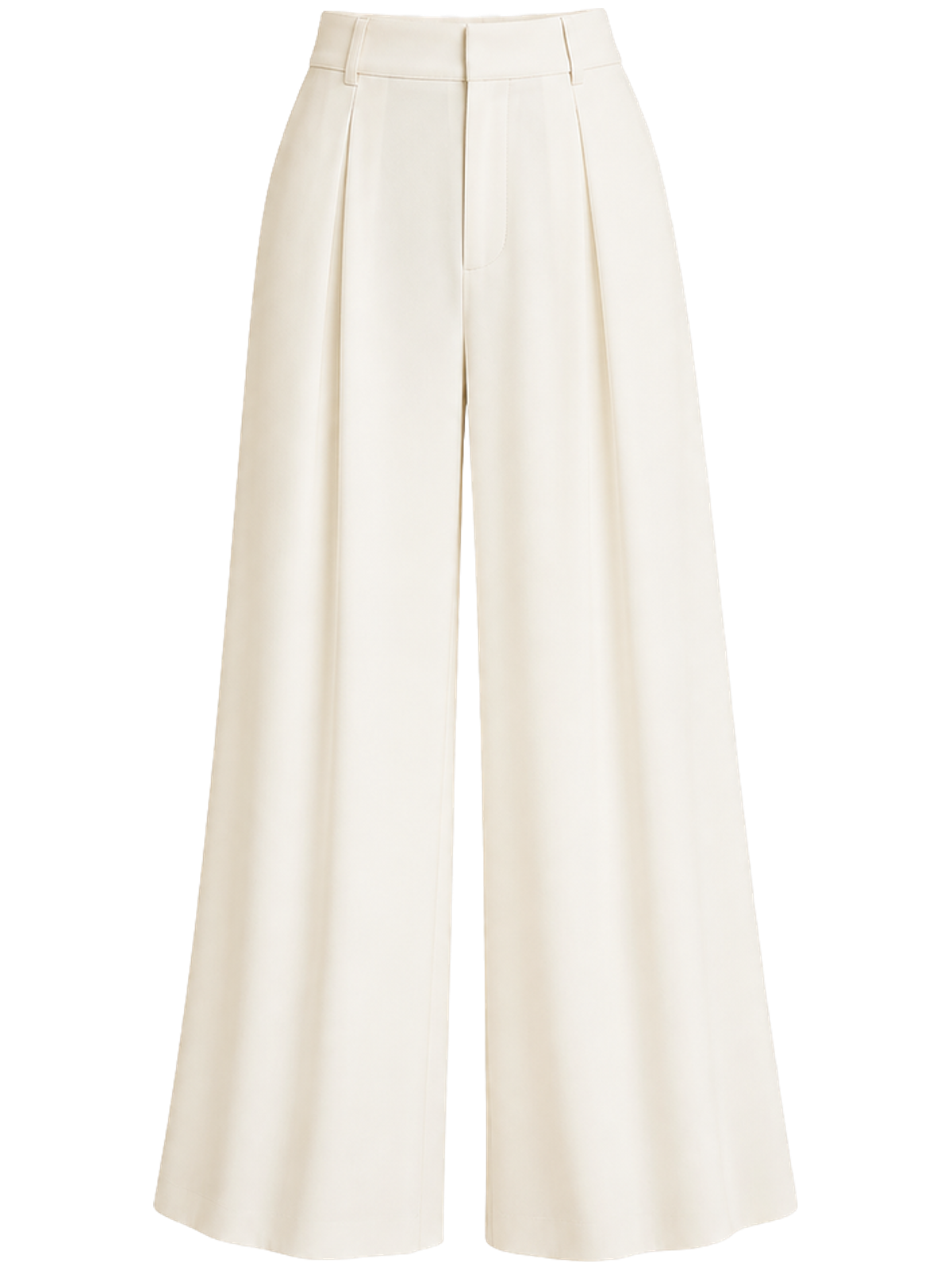 Ivory Wide-Leg Trousers detail product image