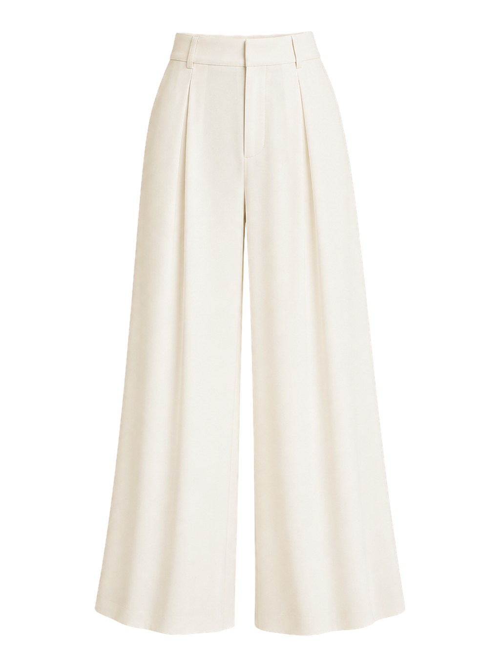 Ivory Wide-Leg Trousers transparent product image