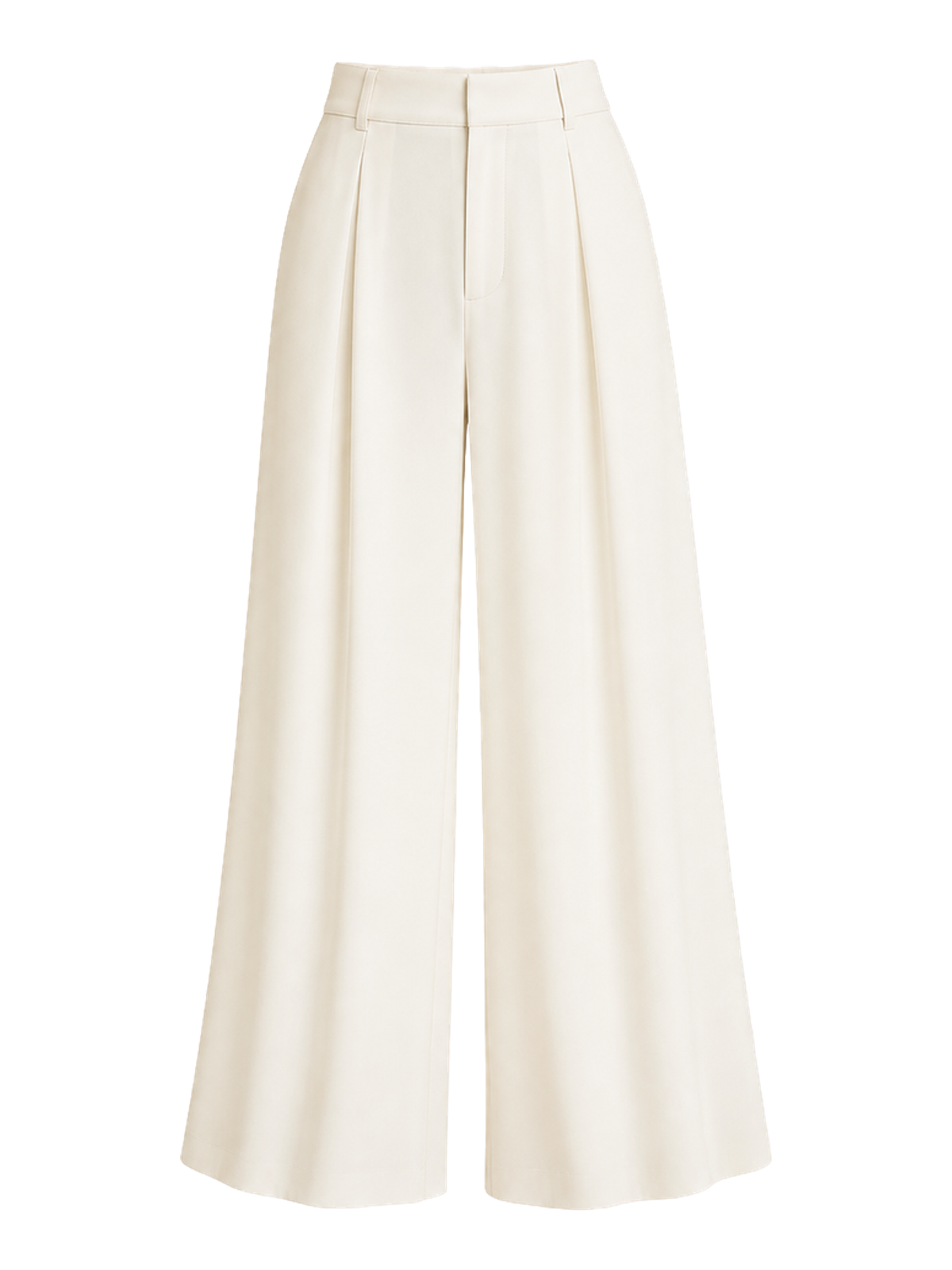 Ivory Wide-Leg Trousers transparent product image