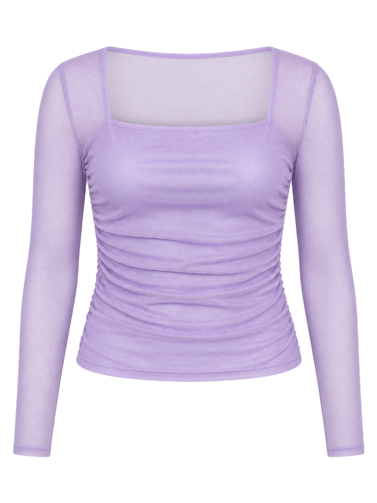Lilac Ruched Mesh Top product image detail