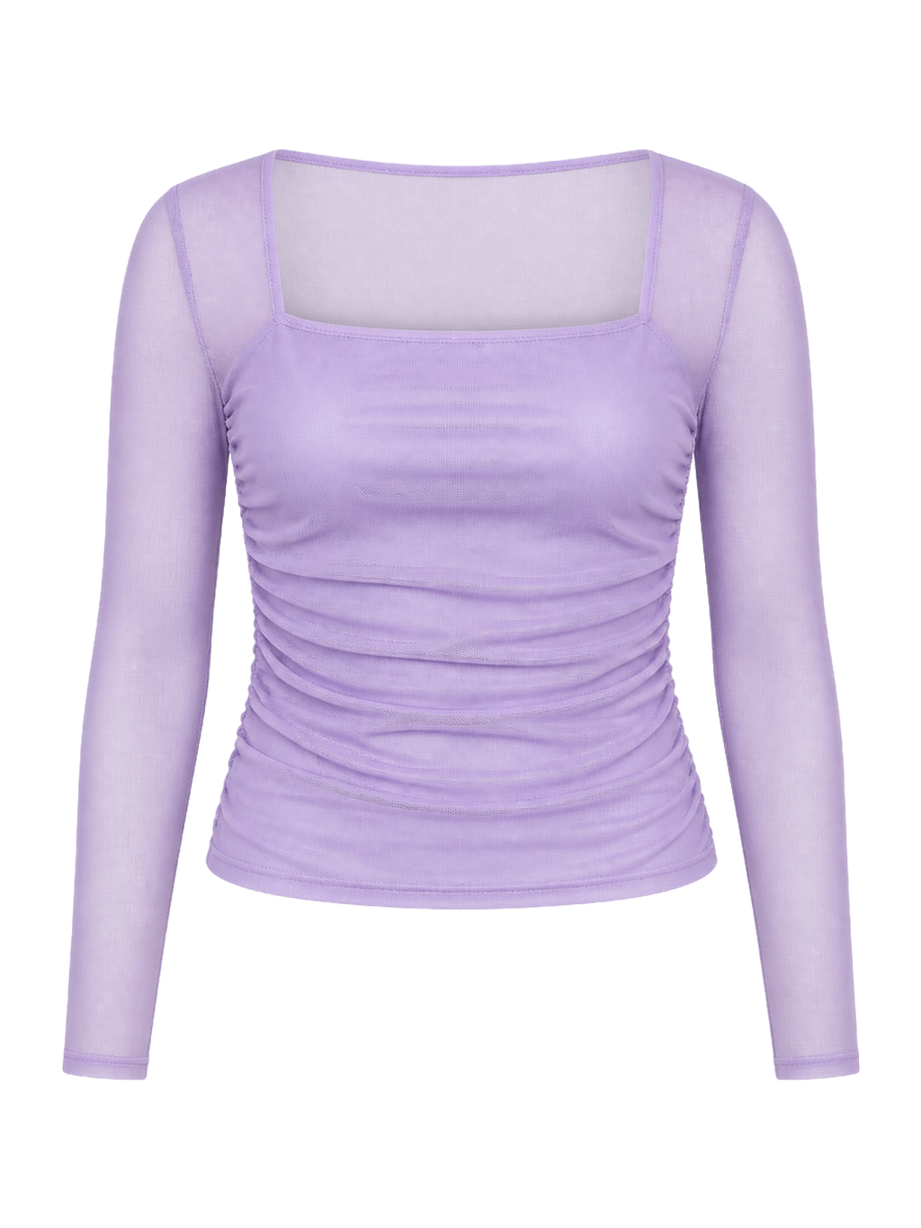 Lilac Ruched Mesh Top product image
