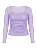 Lilac Ruched Mesh Top product image