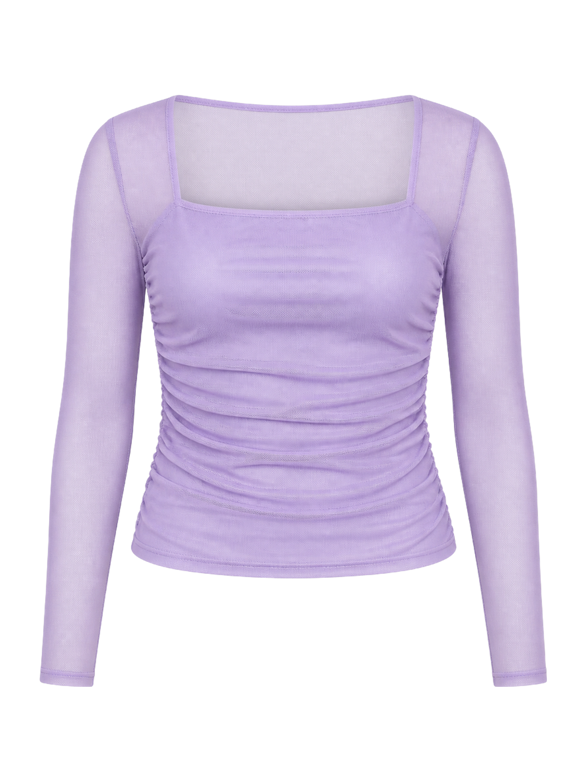 Lilac Ruched Mesh Top product image