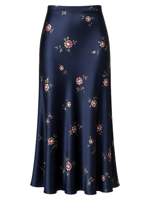 Midnight Floral Bias Midi Skirt product image detail