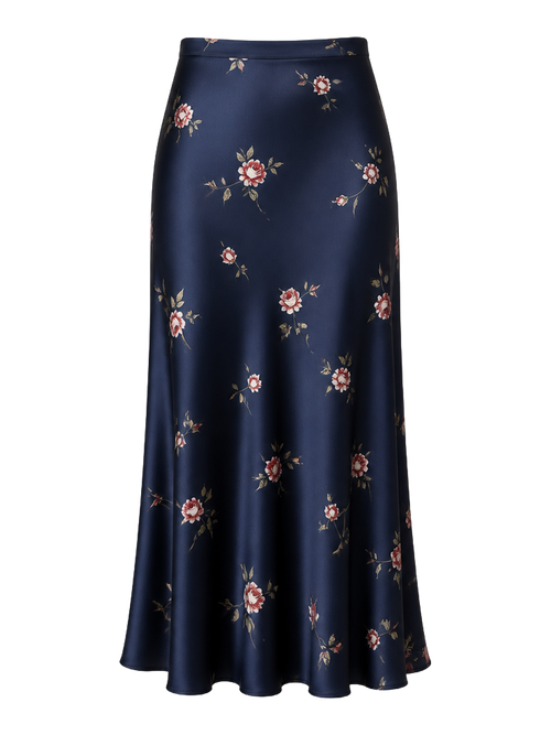 Midnight Floral Bias Midi Skirt product image