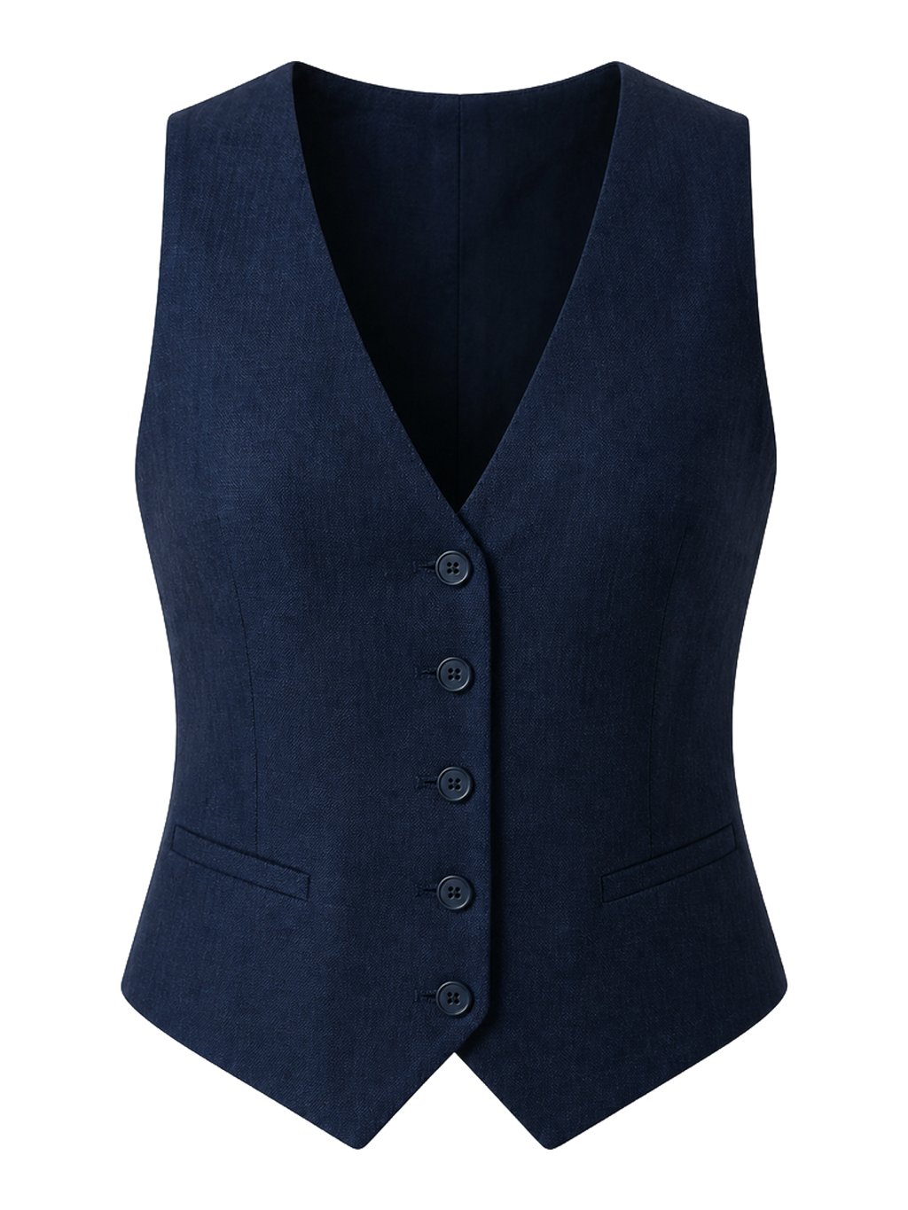 Navy Tailored Linen Waistcoat product image