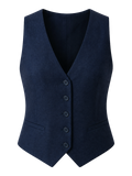 Navy Tailored Linen Waistcoat product image