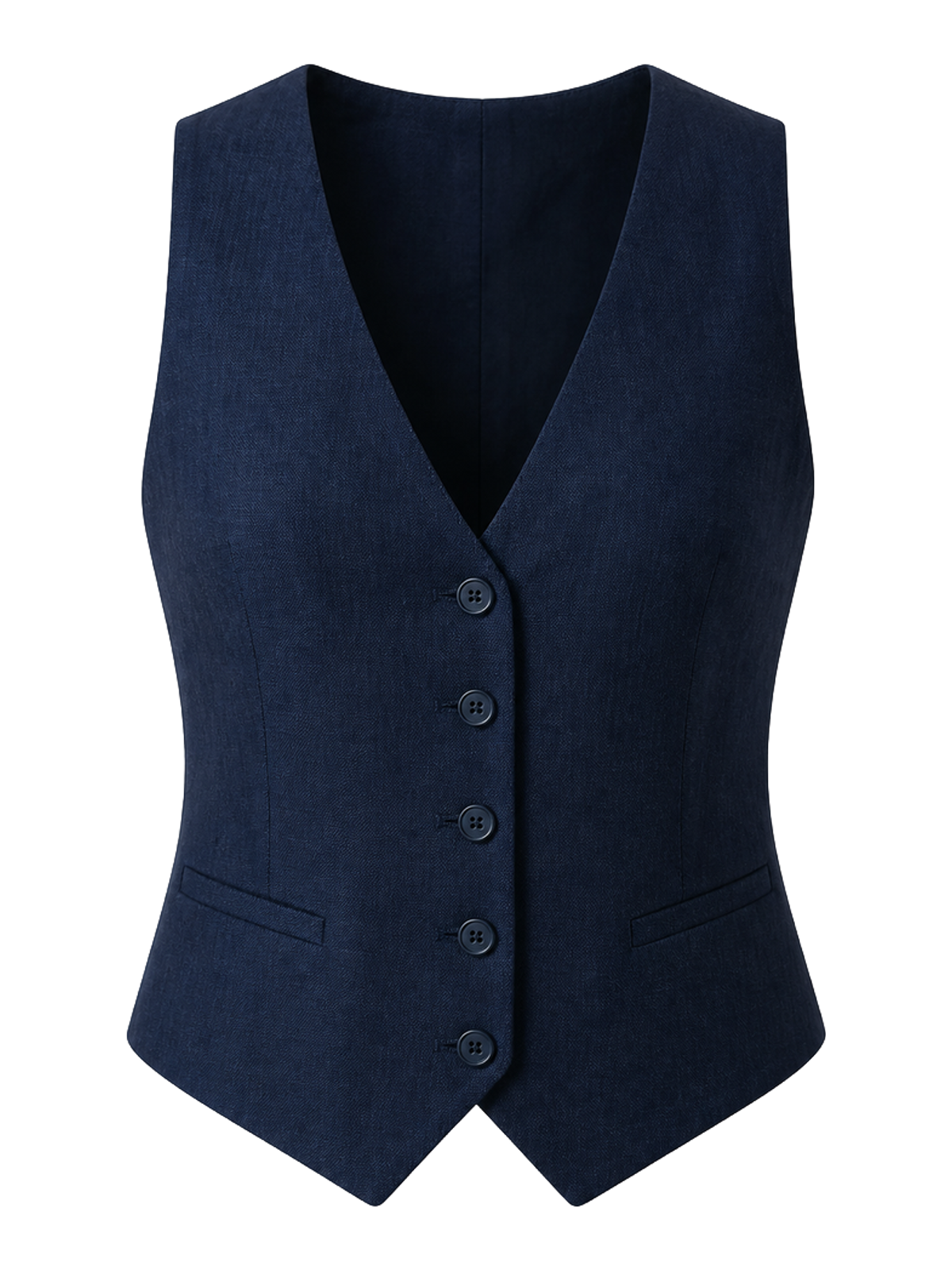 Navy Tailored Linen Waistcoat product image