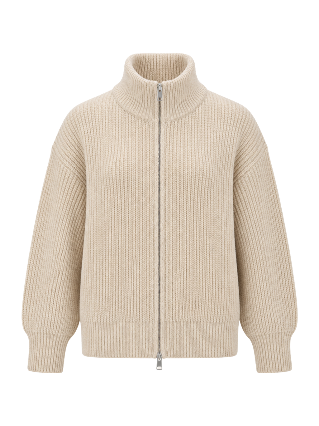 Oatmeal Chunky Zip Cardigan product image