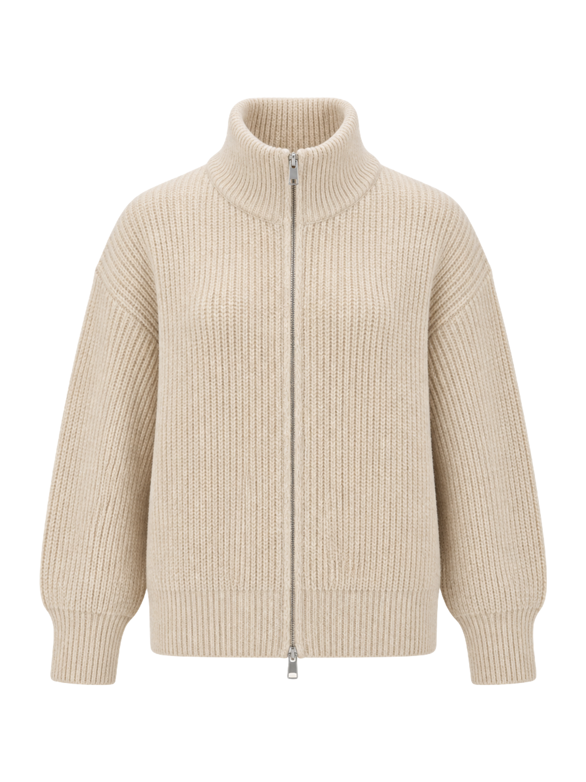 Oatmeal Chunky Zip Cardigan product image