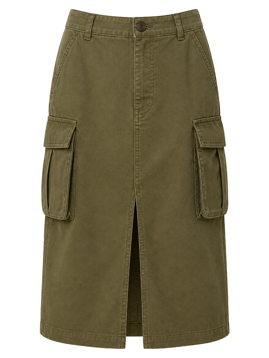 Olive Cargo Midi Skirt product image detail