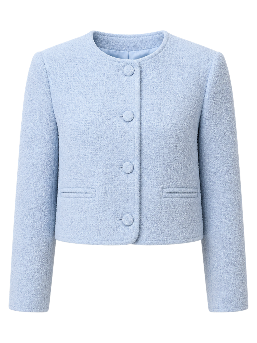 Powder Blue Boucle Jacket product image detail