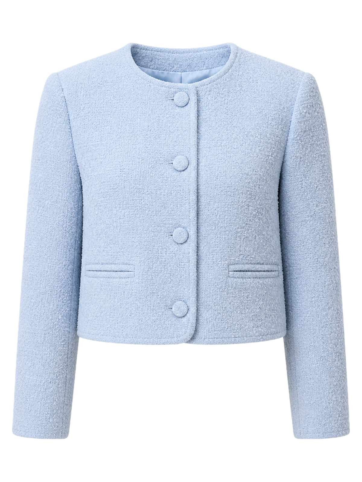 Powder Blue Boucle Jacket product image detail
